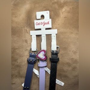 NWT Cat & Jack Kids Heart Charm Belt Set - Purple, Lavender & Black NWT NWT